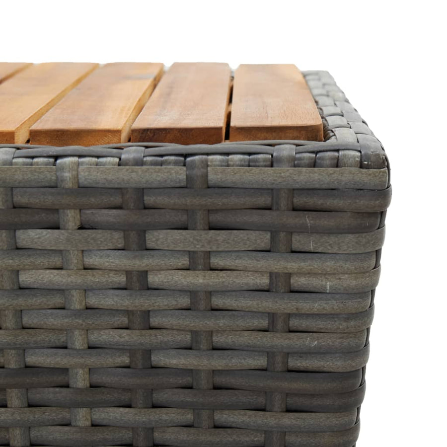 3-Delige Bistroset Poly Rattan En Acaciahout Grijs en bruin