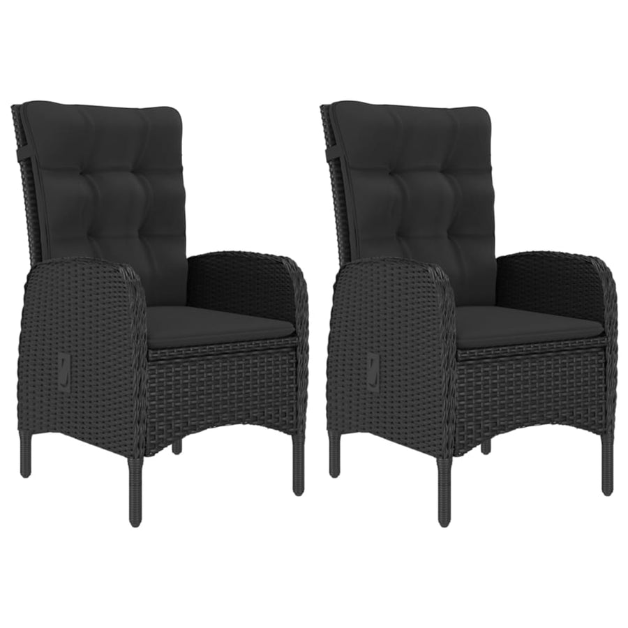 Bistroset Poly Rattan En Glas Zwart