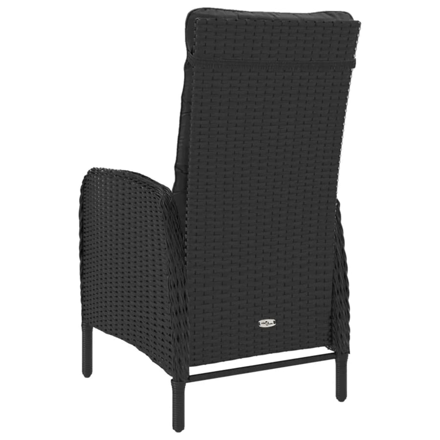 Bistroset Poly Rattan En Glas Zwart