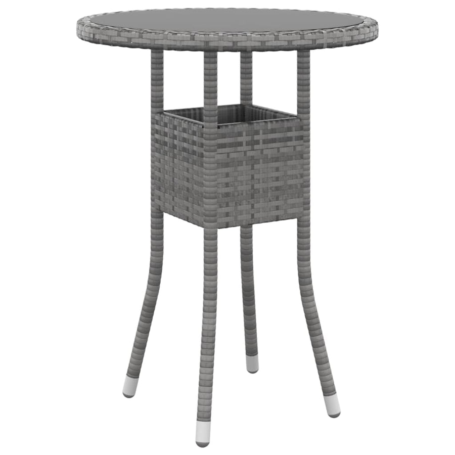 -Delige Bistroset Poly Rattan 3 Ø 60 cm table Grijs
