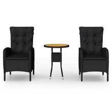 -Delige Tuinset Poly Rattan 3 Ø 60 cm table Zwart en bruin