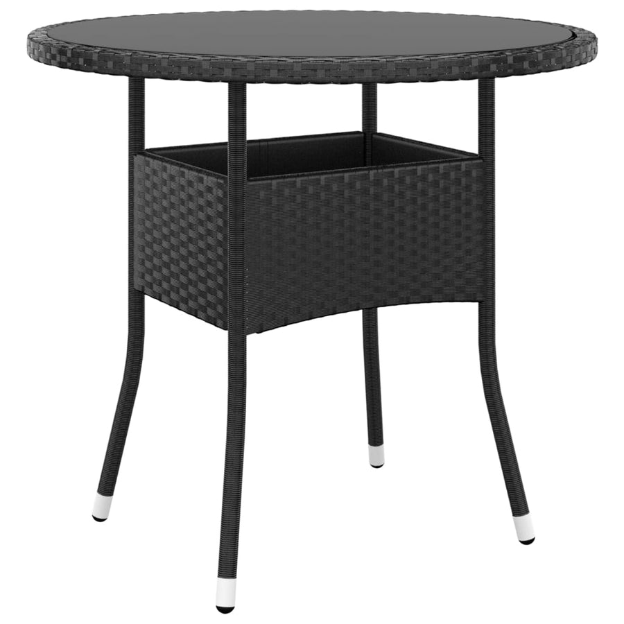 -Delige Tuinset Poly Rattan 3 Ø 80 cm table Zwart