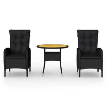 -Delige Bistroset Poly Rattan 3 Ø 80 cm table Zwart en bruin