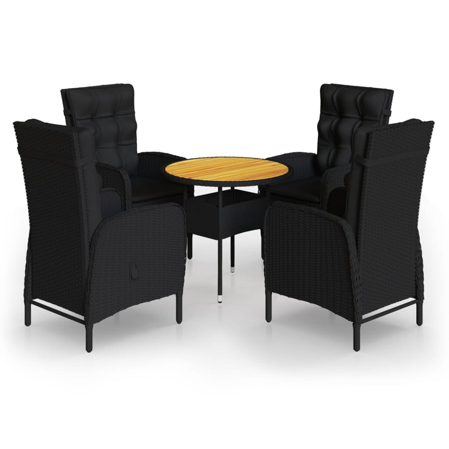 -Delige Tuinset Poly Rattan 5 Ø 80 cm table Zwart en bruin