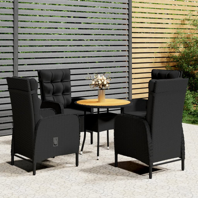 -Delige Tuinset Poly Rattan 5 Ø 80 cm table Zwart en bruin