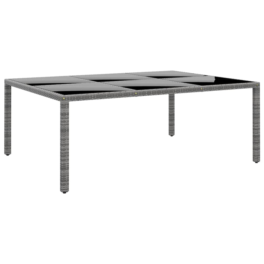 -Delige Tuinset Poly Rattan 200 cm tafellengte Grijs