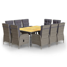 -Delige Tuinset Poly Rattan 200 cm tafellengte Grijs en bruin