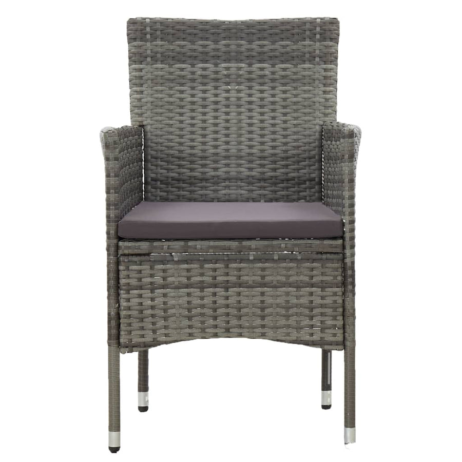 -Delige Tuinset Poly Rattan 200 cm tafellengte Grijs