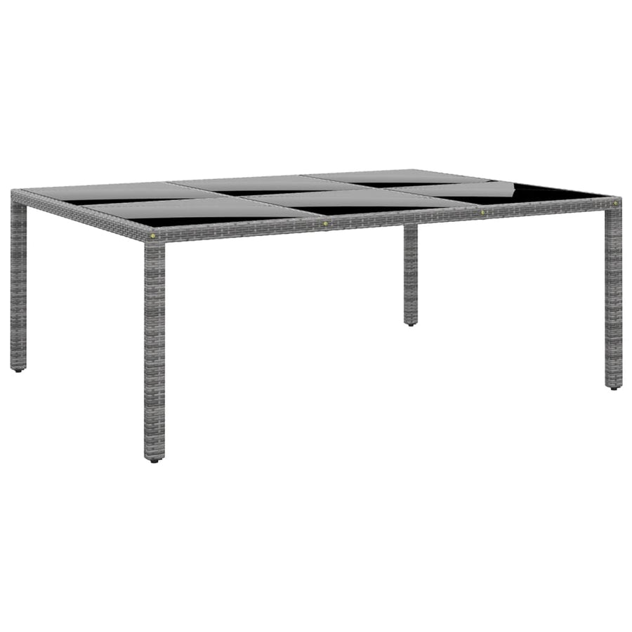 -Delige Tuinset Poly Rattan 200 cm tafellengte Grijs