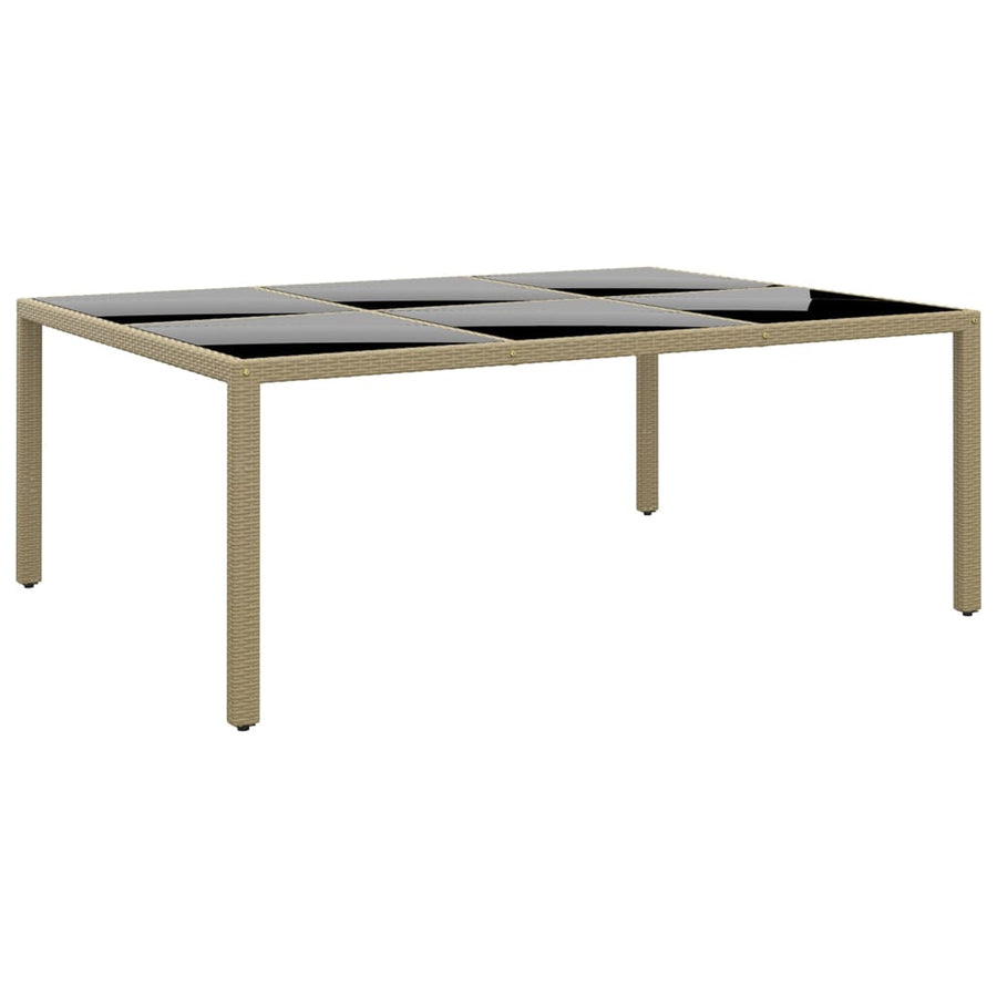 -Delige Tuinset Poly Rattan 200 cm tafellengte Beige
