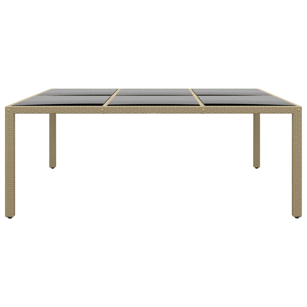 -Delige Tuinset Poly Rattan 200 cm tafellengte Beige