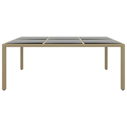 -Delige Tuinset Poly Rattan 200 cm tafellengte Beige