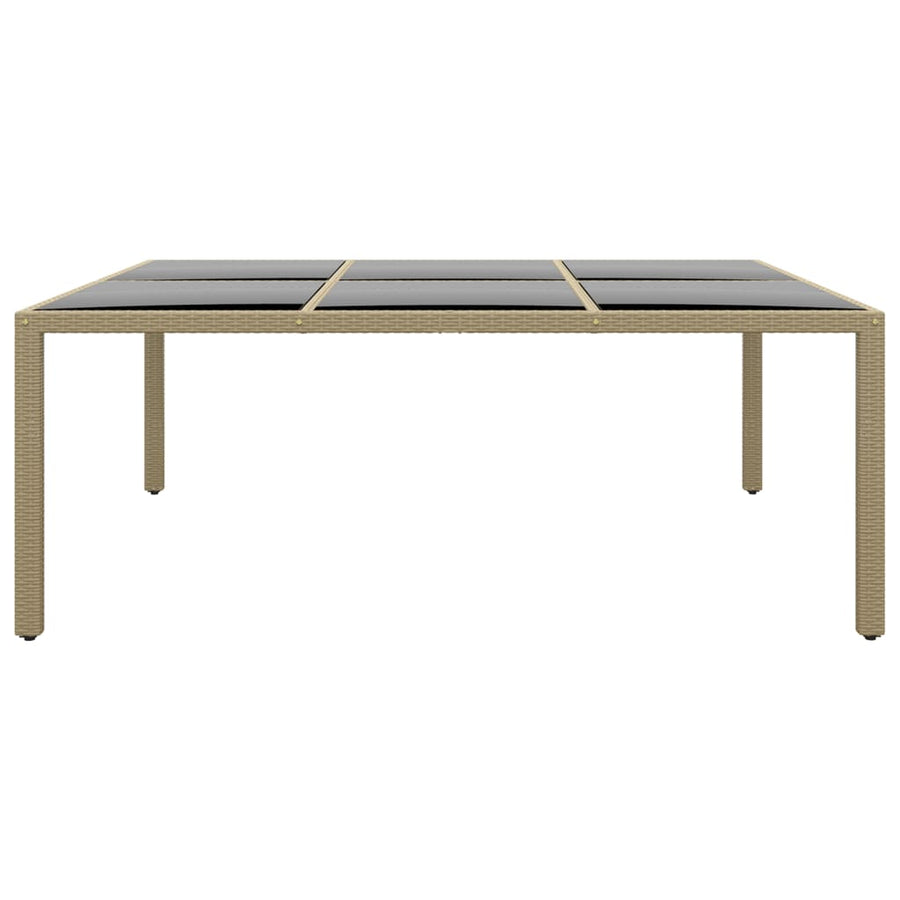 -Delige Tuinset Poly Rattan 200 cm tafellengte Beige