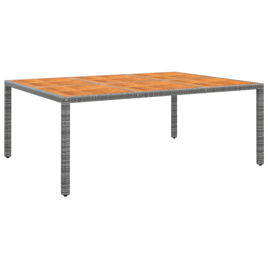 -Delige Tuinset Poly Rattan 200 cm tafellengte Grijs en bruin