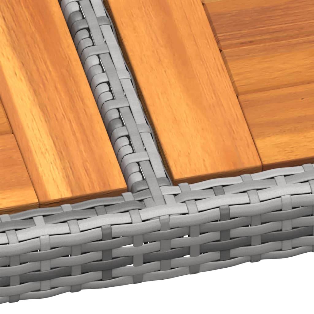 -Delige Tuinset Poly Rattan 200 cm tafellengte Grijs en bruin