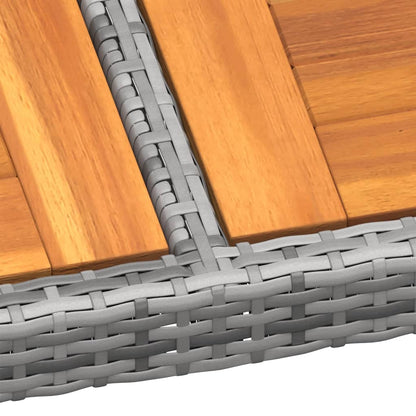 -Delige Tuinset Poly Rattan 200 cm tafellengte Grijs en bruin