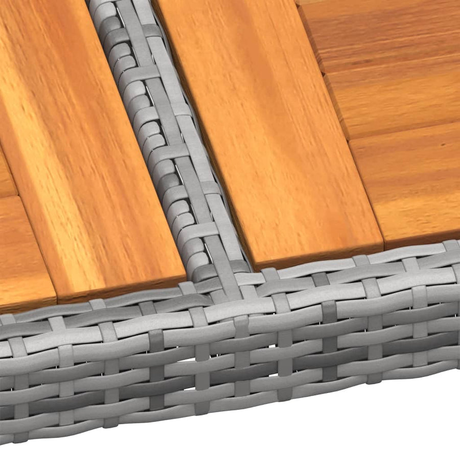 -Delige Tuinset Poly Rattan 200 cm tafellengte Grijs en bruin