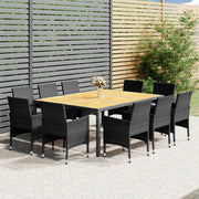 Tuinset 11-delig poly rattan grijs 200x150x75 cm