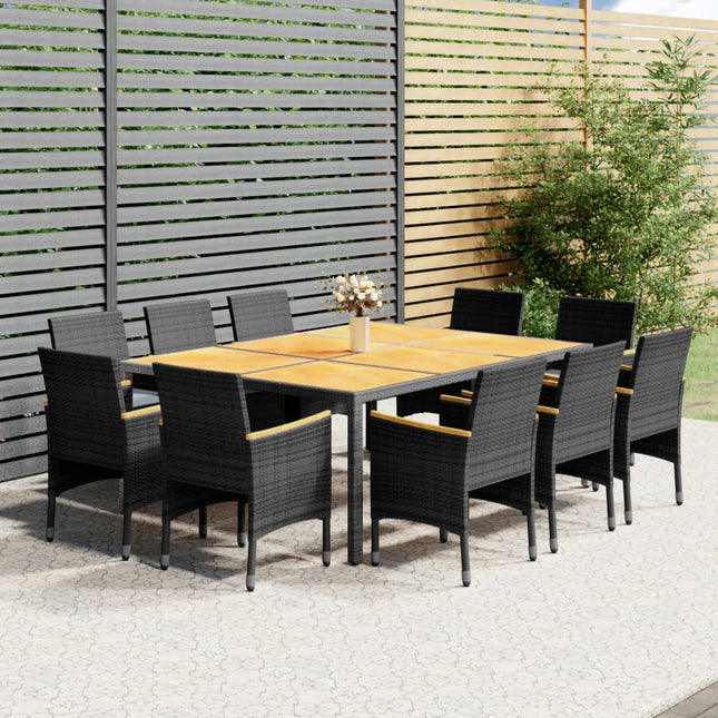 -Delige Tuinset Poly Rattan 200 cm tafellengte Grijs en bruin