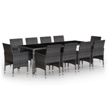 -Delige Tuinset Poly Rattan 250 cm tafellengte Grijs