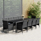 11-piece Outdoor Dining Set poly rattan grey