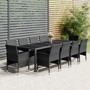 Tuinset 11-delig poly rattan grijs 250 cm