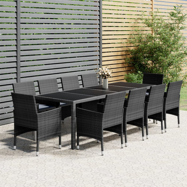 -Delige Tuinset Poly Rattan 250 cm tafellengte Grijs