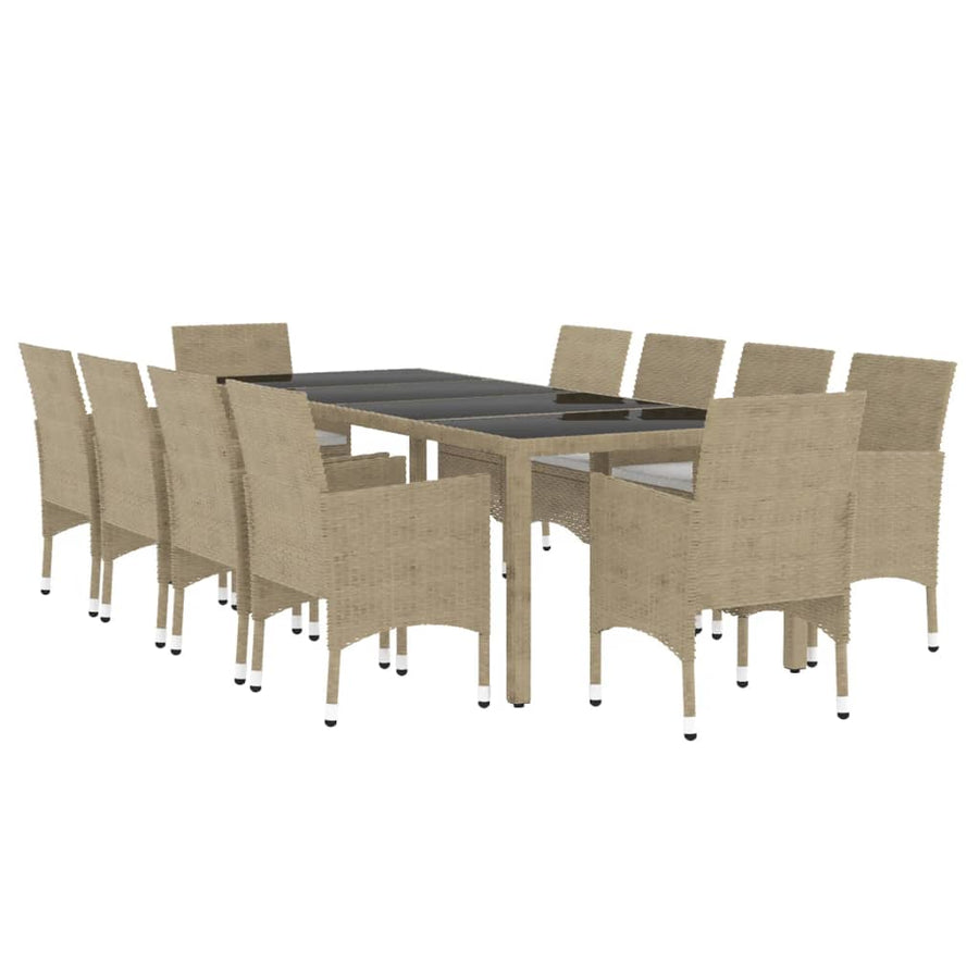 -Delige Tuinset Poly Rattan 250 cm tafellengte Beige