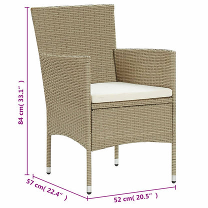 -Delige Tuinset Poly Rattan 250 cm tafellengte Beige