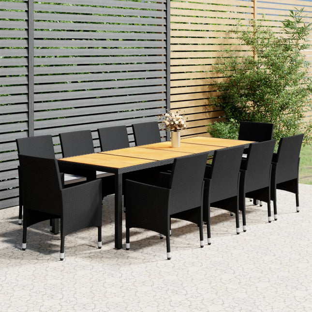 -Delige Tuinset Poly Rattan 250 cm tafellengte Zwart en bruin