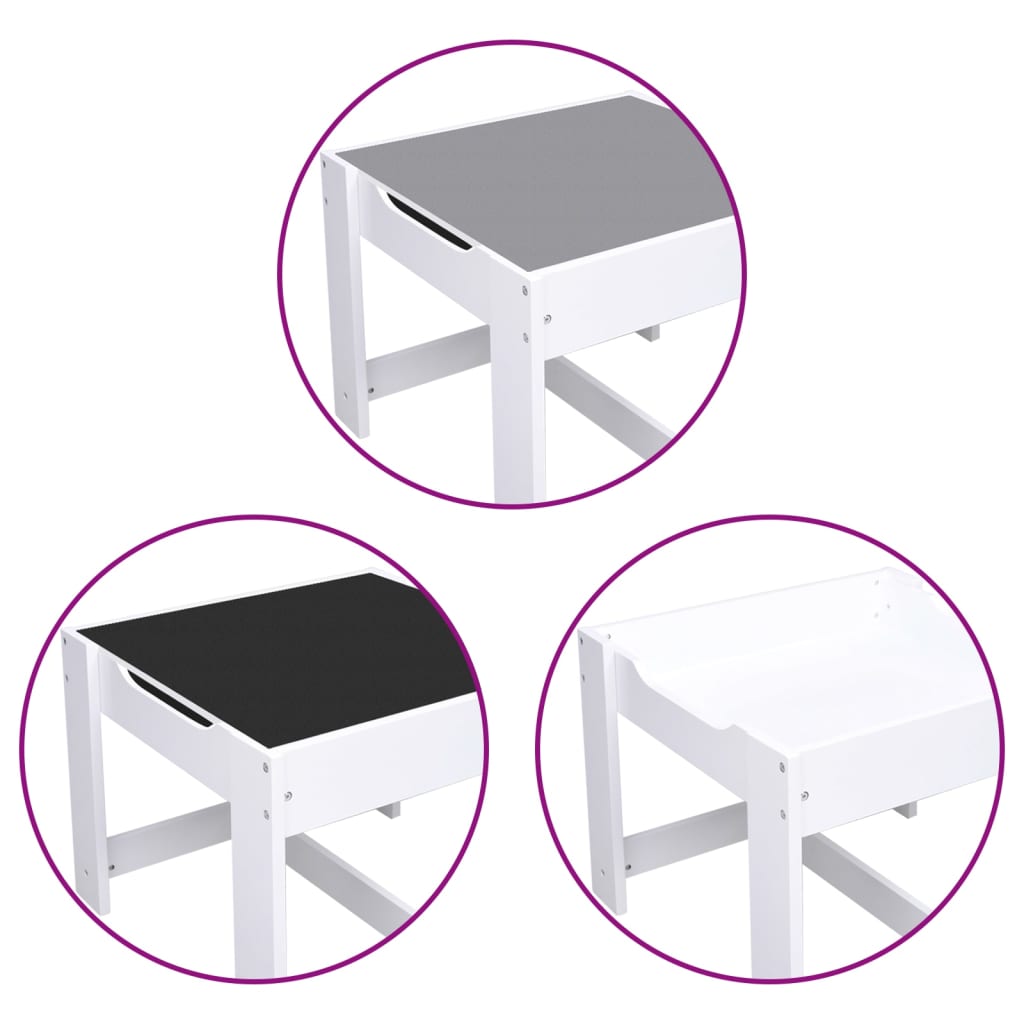 Kindertafel Met 2 Stoelen Mdf Wit