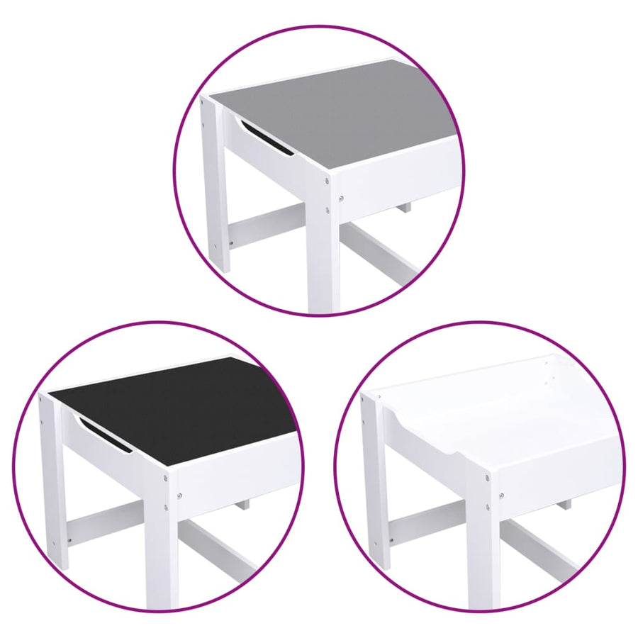 Kindertafel Met 2 Stoelen Mdf Wit
