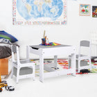 Kindertafel met 2 stoelen 62x62x48 cm MDF wit