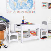 Kindertafel met 2 stoelen 62x62x48 cm MDF wit