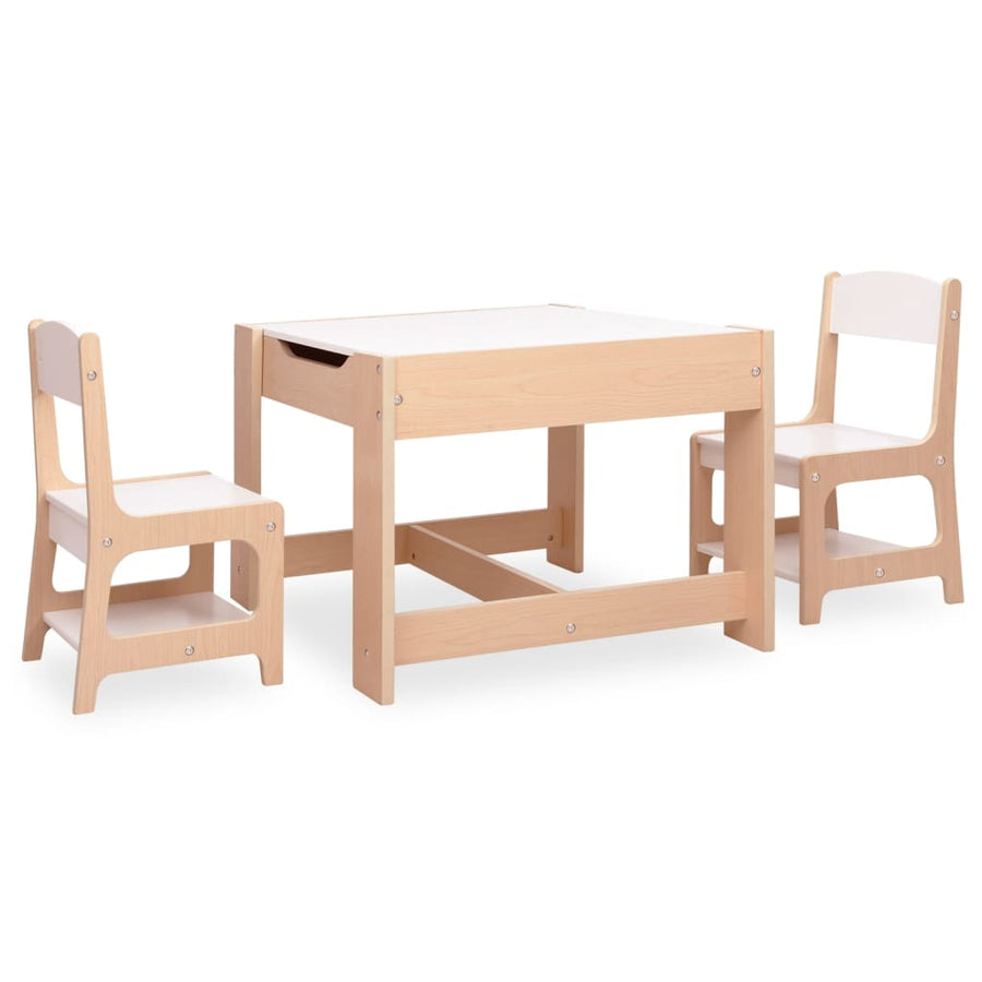 Kindertafel Met 2 Stoelen Mdf Bruin