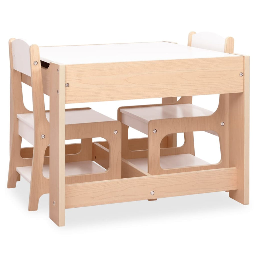 Kindertafel Met 2 Stoelen Mdf Bruin