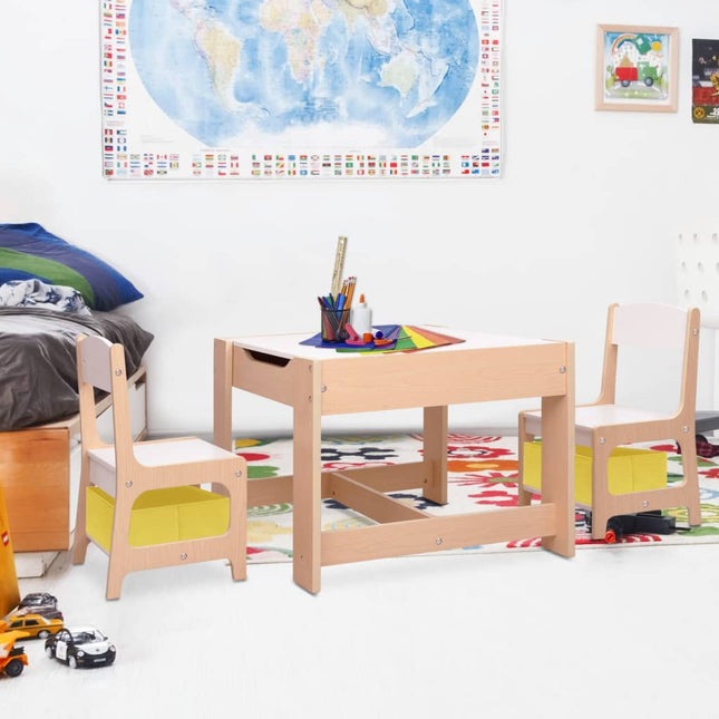 Kindertafel Met 2 Stoelen Mdf Bruin