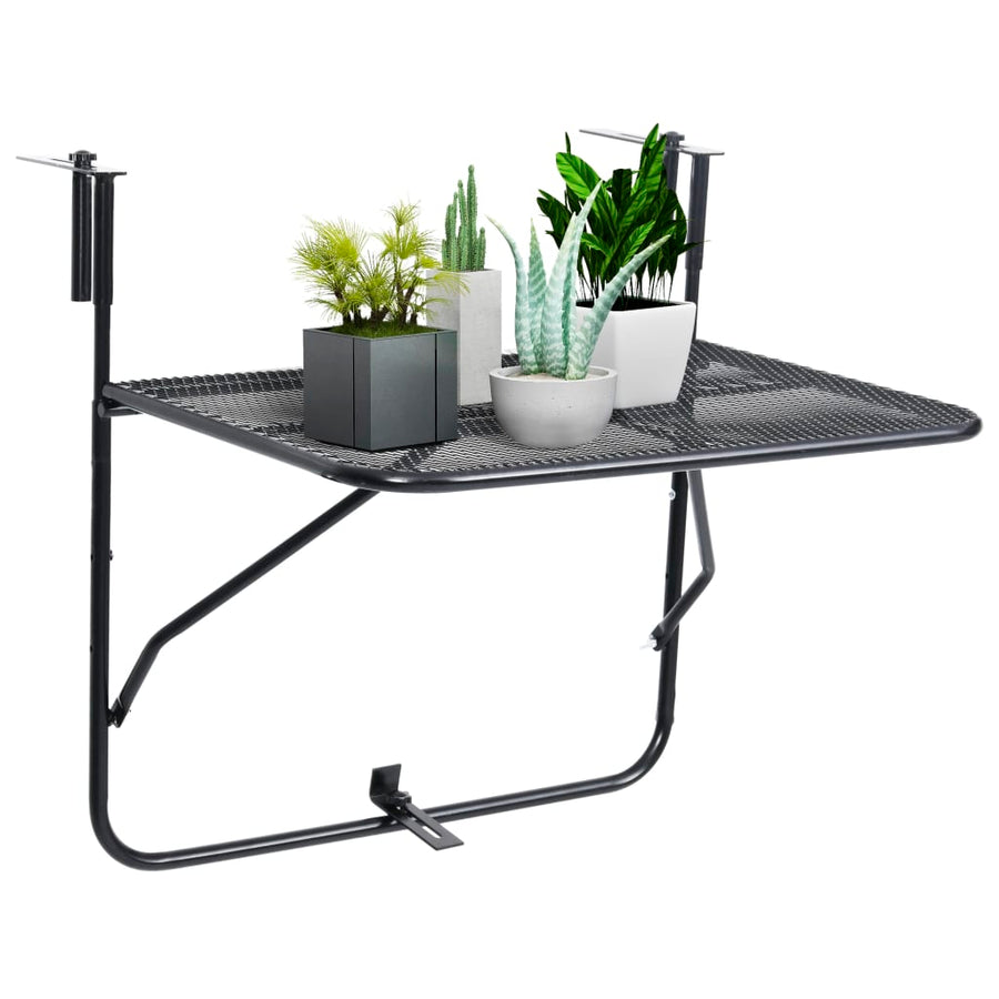 Balkontafel 60X40 Cm Staal Zwart