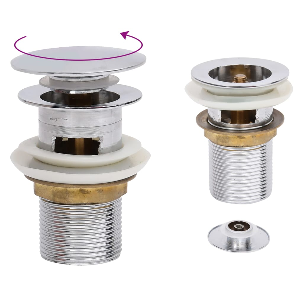 Afvoer Pop-Up Met Overloop 6,4X6,4X9,1 Cm Kleurig Chroom Met overloopfunctie