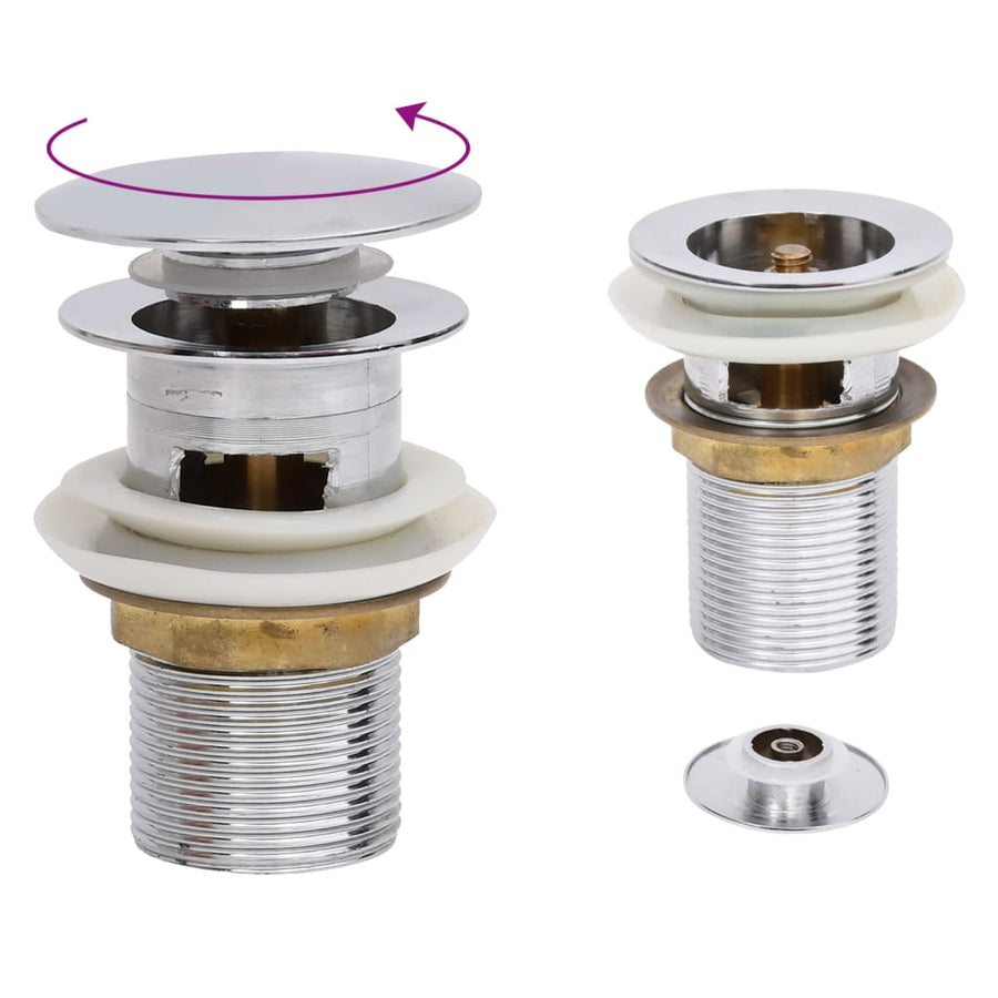 Afvoer Pop-Up Met Overloop 6,4X6,4X9,1 Cm Kleurig Chroom Met overloopfunctie