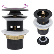 Afvoer pop-up met overloop zwart 1¼ inch