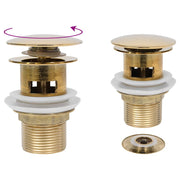 Afvoer pop-up met overloop 6,4x6,4x9,1 cm goud