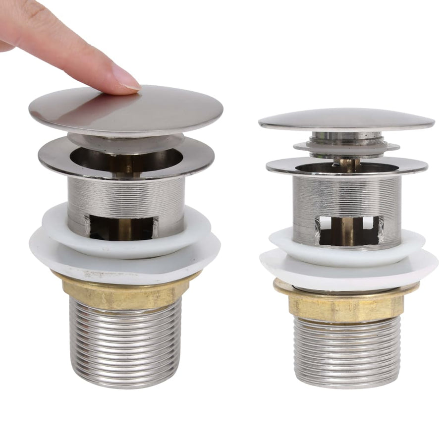 Afvoer Pop-Up Met Overloop 6,4X6,4X9,1 Cm Kleurig Zilver Met overloopfunctie