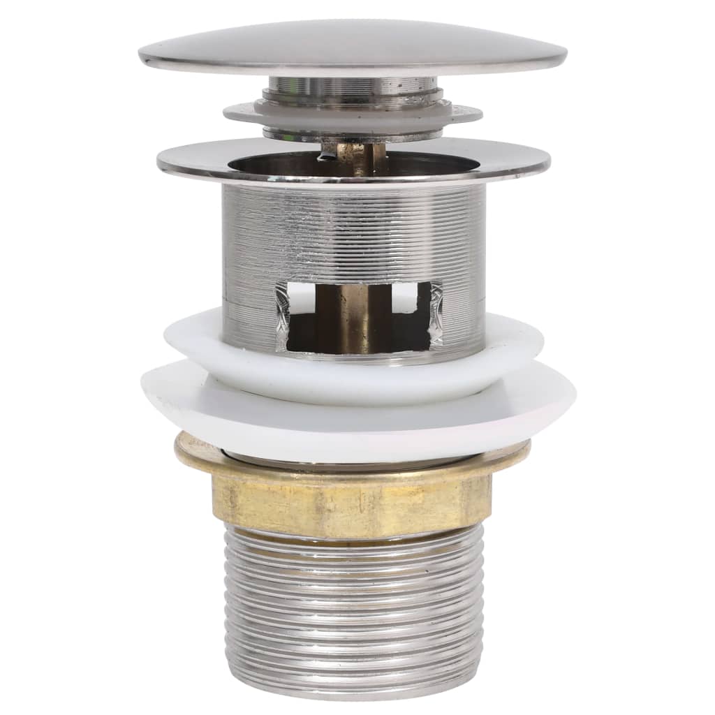 Afvoer Pop-Up Met Overloop 6,4X6,4X9,1 Cm Kleurig Zilver Met overloopfunctie