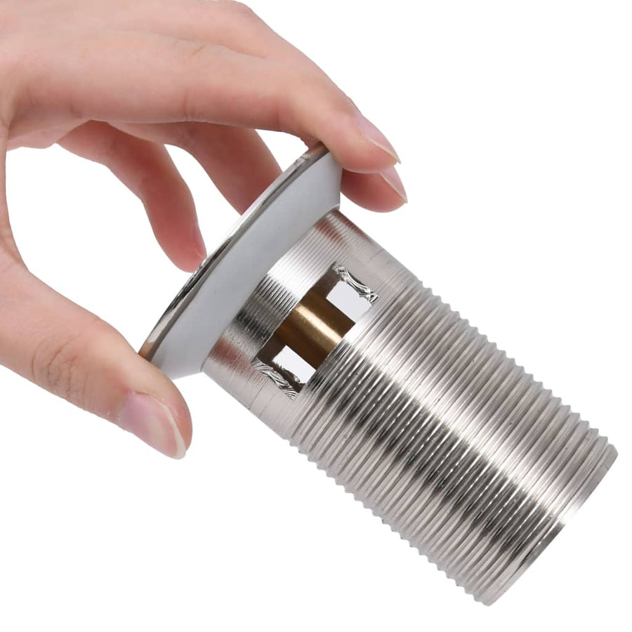 Afvoer Pop-Up Met Overloop 6,4X6,4X9,1 Cm Kleurig Zilver Met overloopfunctie