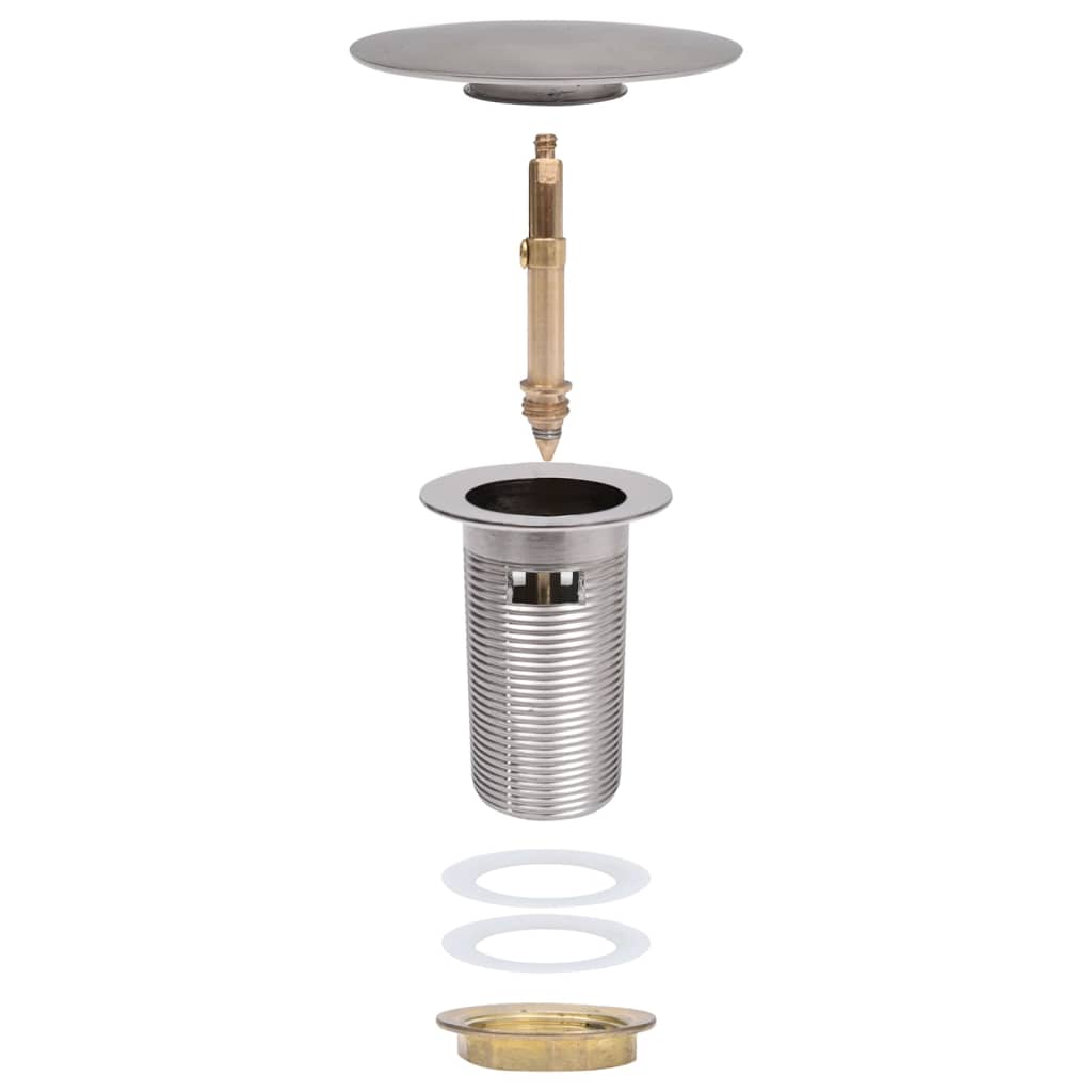 Afvoer Pop-Up Met Overloop 6,4X6,4X9,1 Cm Kleurig Zilver Met overloopfunctie