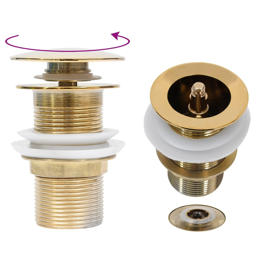 Afvoer Pop-Up Zonder Overloop 6,4X6,4X9,1 Cm Kleurig Goud Zonder overloopfunctie