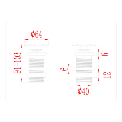Afvoer Pop-Up Zonder Overloop 6,4X6,4X9,1 Cm Grijs Zonder overloopfunctie