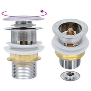 Afvoer pop-up 6,4x6,4x9,1 cm zilver messing