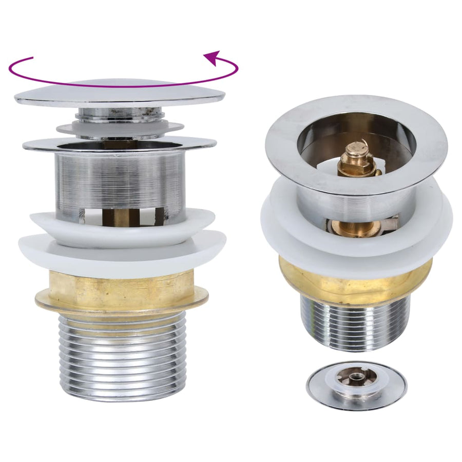 Afvoer Pop-Up Zonder Overloop 6,4X6,4X9,1 Cm Kleurig Zilver Zonder overloopfunctie